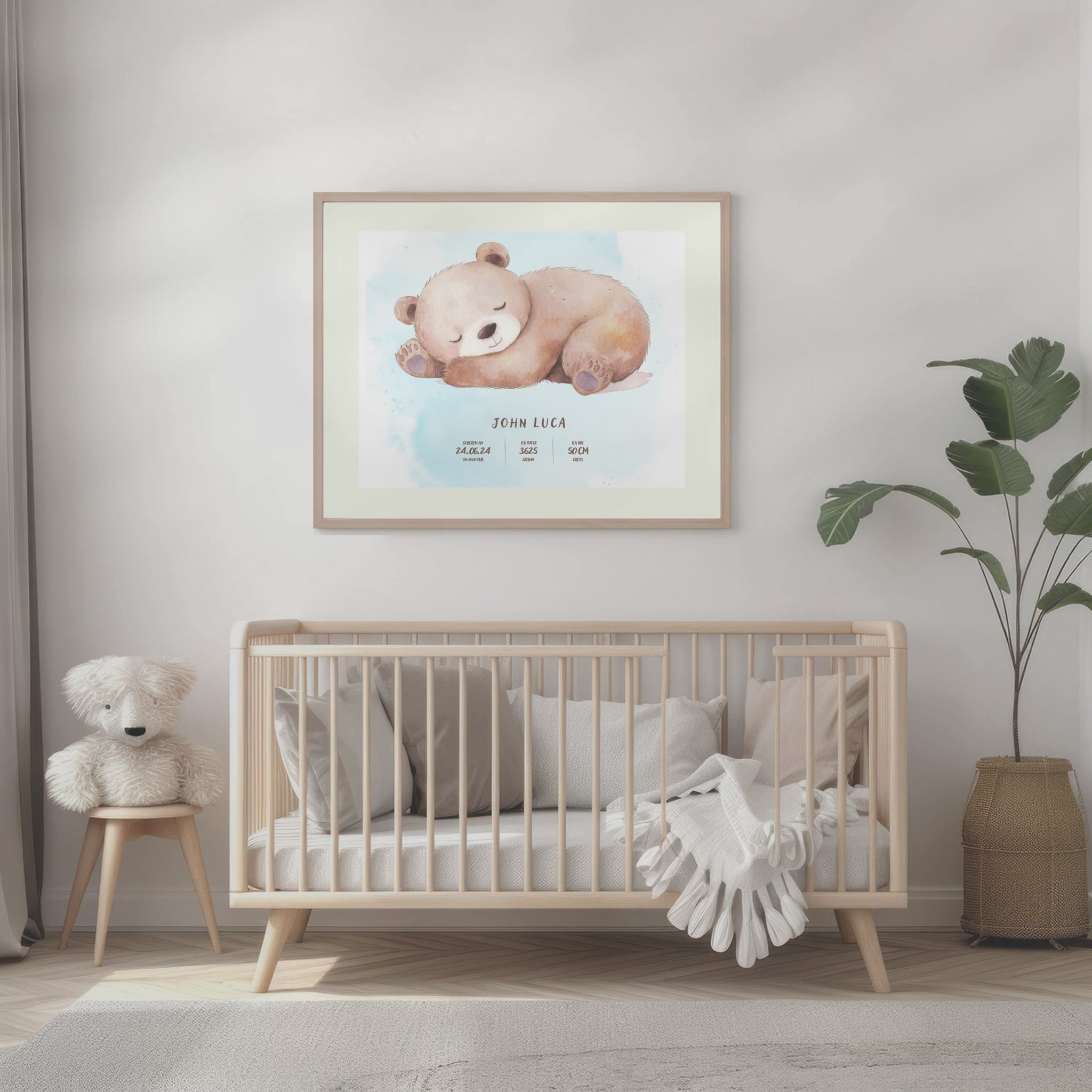 Geburtsposter personalisierbar Teddybär