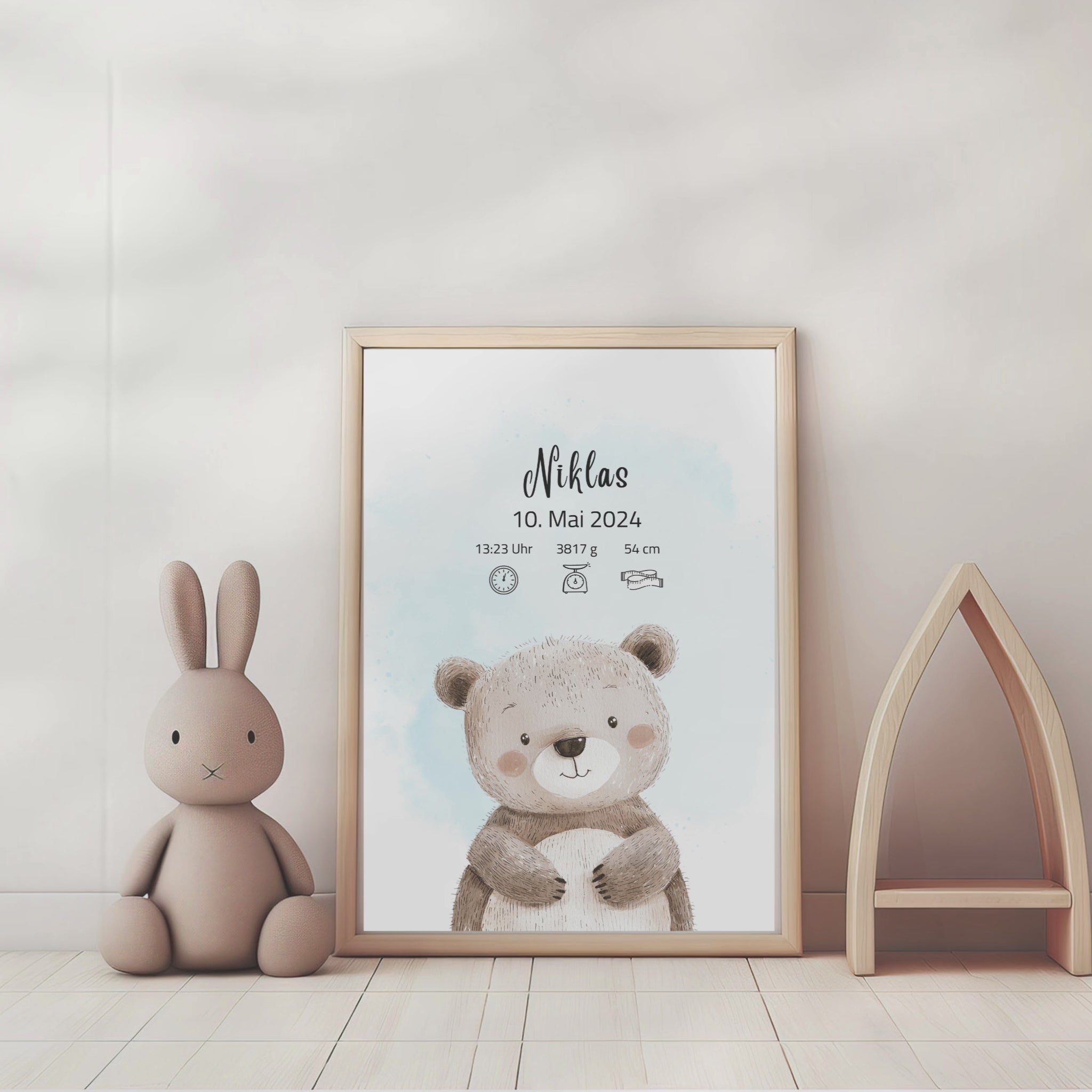 Geburtsposter Teddybärchen personalisierbar