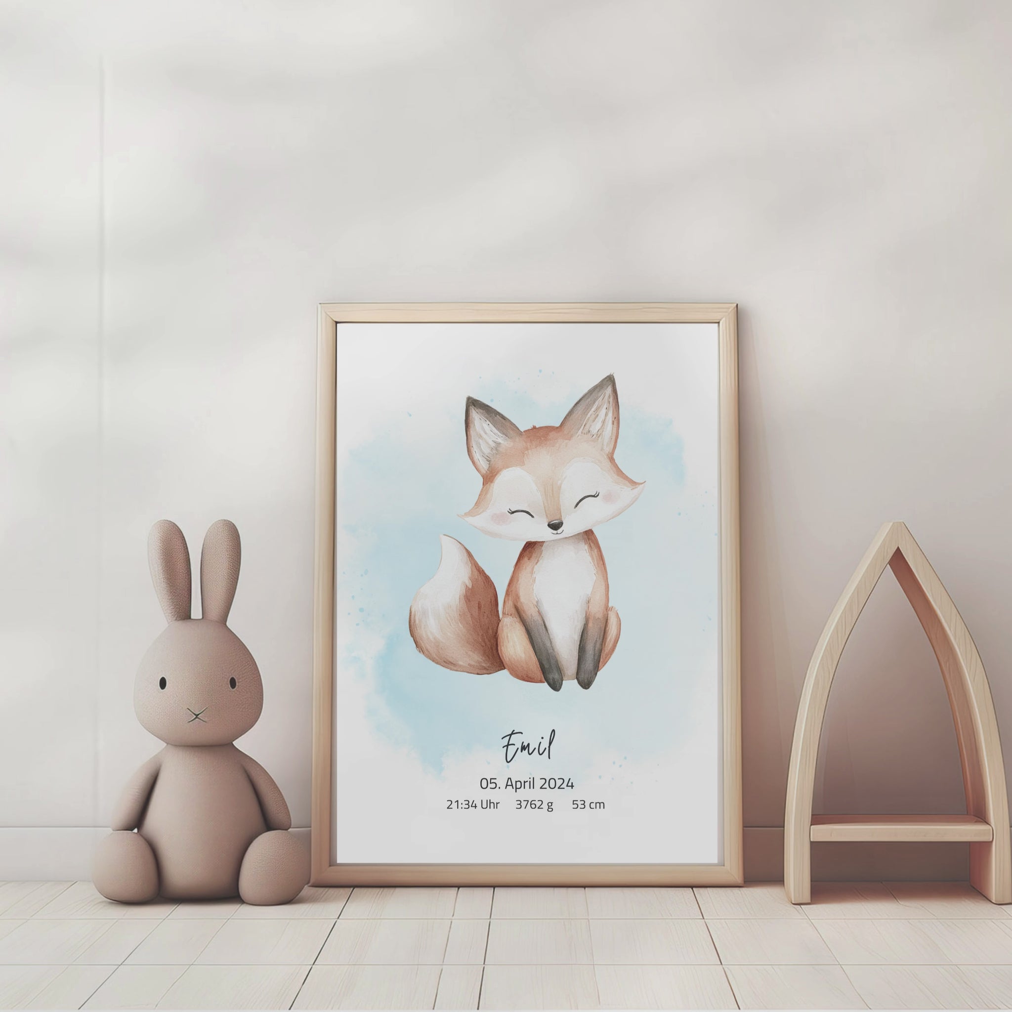 Geburtsposter Fuchs personalisierbar